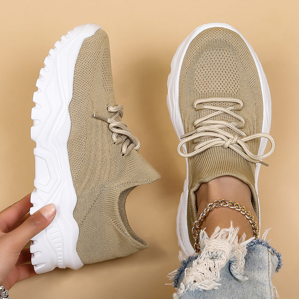Wendi - Cómodos, casuales zapatos de tejido volador para mujeres
