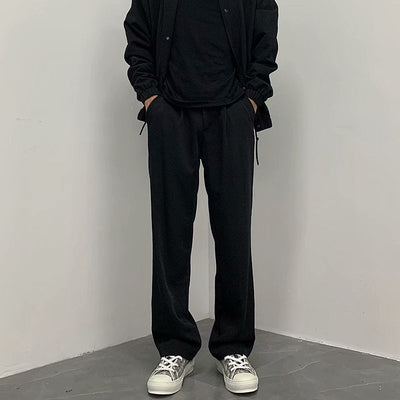 Caleb - Pantalón elegante, holgadamente ajustado, recto para hombres