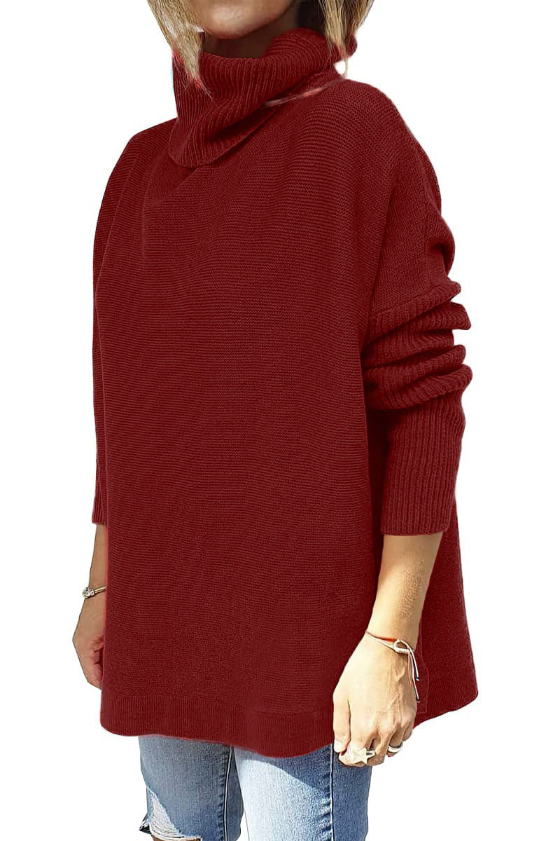 Macey - Suéter de lana para mujeres con cuello alto y estilo casual