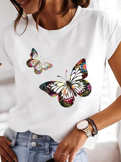 Annalise - Camisa casual de manga corta impresa para mujer