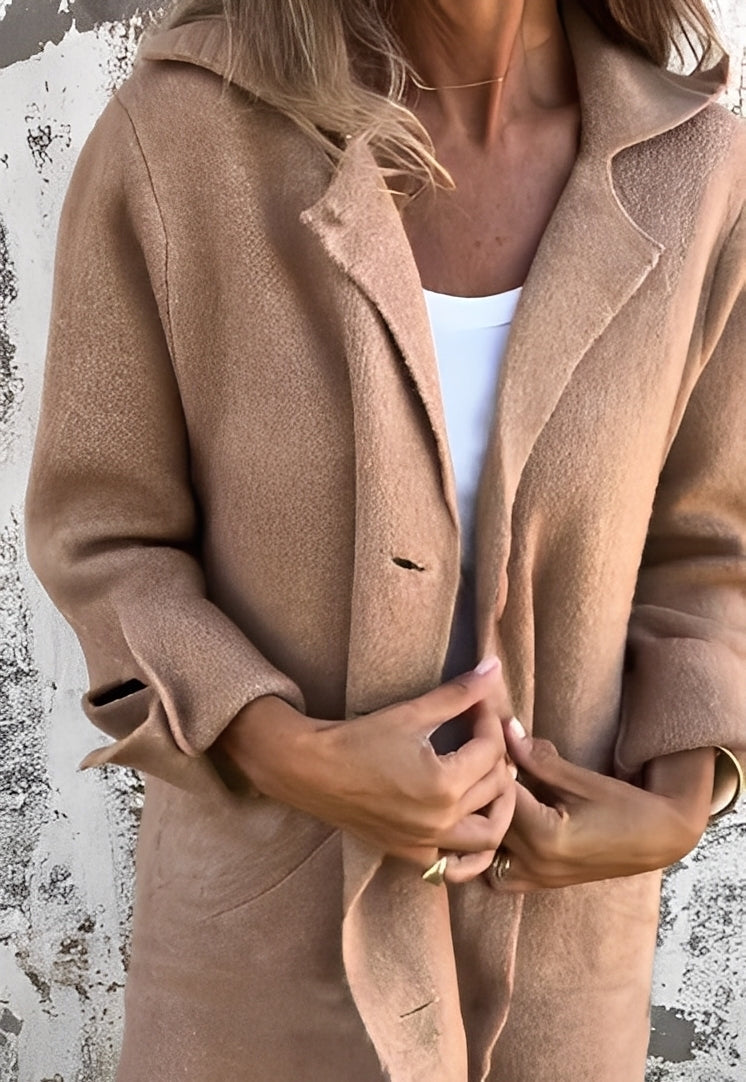 Izabelle - Largo casual abrigo de punto para mujeres