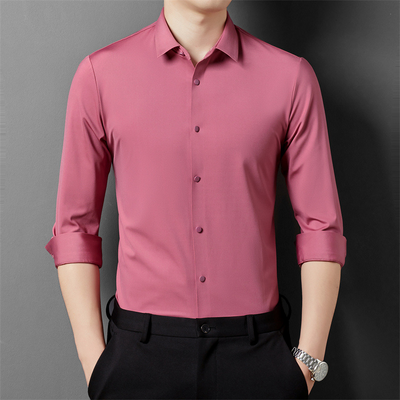 Adrian - Camisa formal elástica sencilla para hombres
