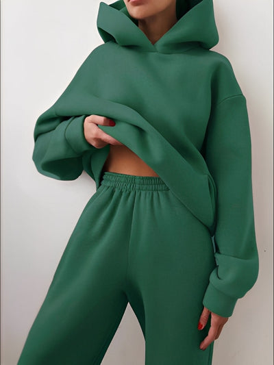 Jasmine - Conjunto de chándal holgadamente ajustado con capucha para mujeres