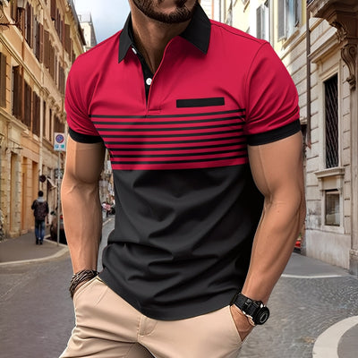 Rayden - Elegante camisa polo rayada para hombres