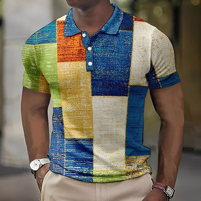 Reginald - Elegante camiseta polo multicolor para hombres