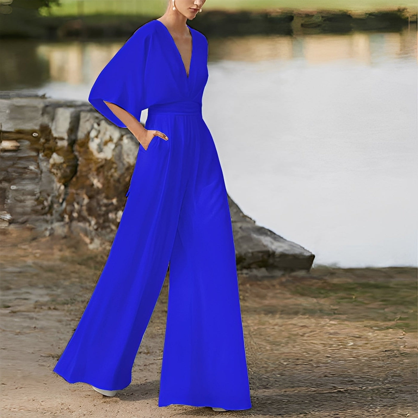 Carmella - Jumpsuit suelto con cintura alta para mujeres