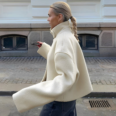 Shania - Moderno, casual abrigo oversize de forro polar para mujeres