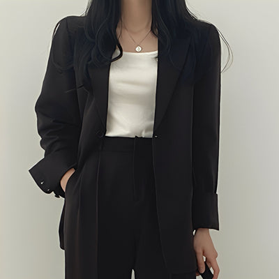 Alethea - Elegante conjunto de blazer suelto y pantalón para mujeres