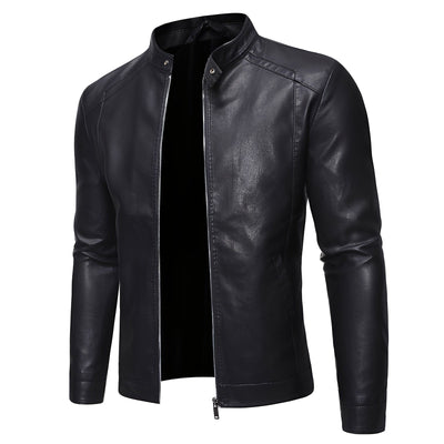 Theodore - Robusta chaqueta de cuero ajustada para hombres