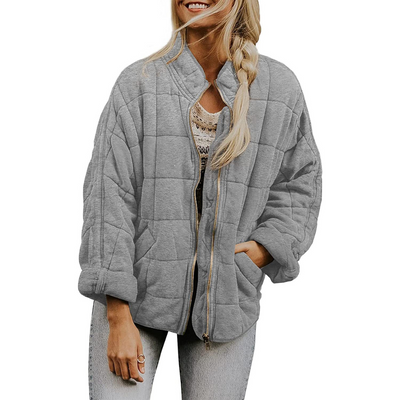Reilly - Chaqueta cálida y holgada con bolsillos para mujer