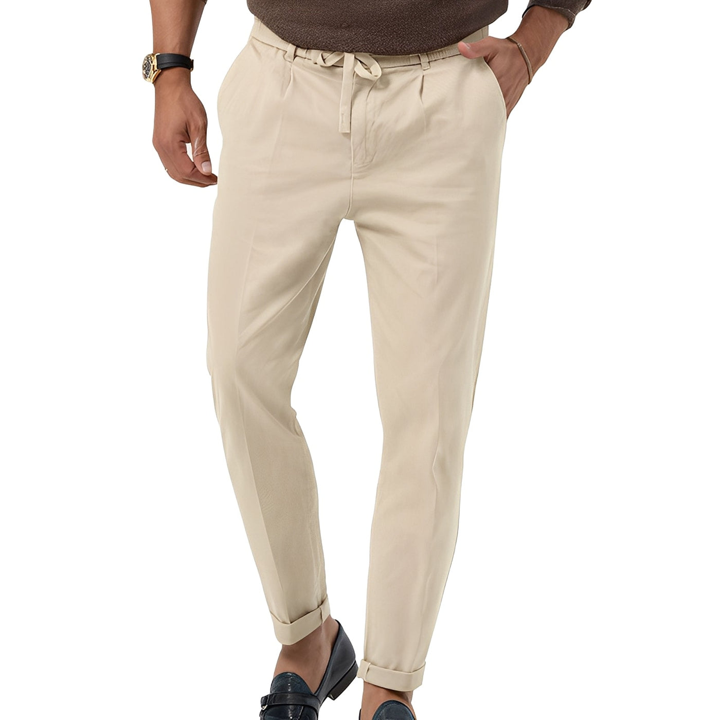Karson - Pantalón de traje formal recto para hombres