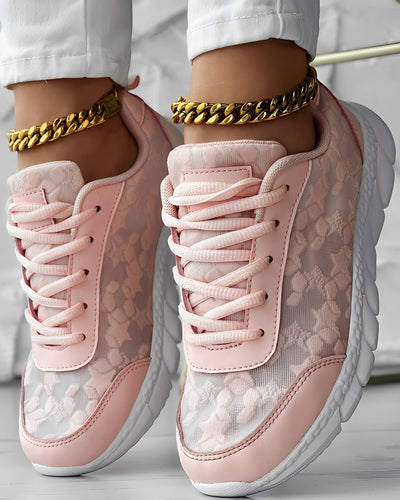 Elisabeth - Zapatillas casuales, transpirables con estampado de flores para mujeres