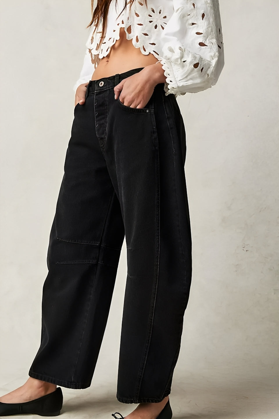 Adrienne - Clásico ancho cortado Barrel-Jeans para mujeres