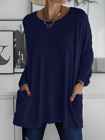 Leola - Suéter casual con bolsillos para mujer