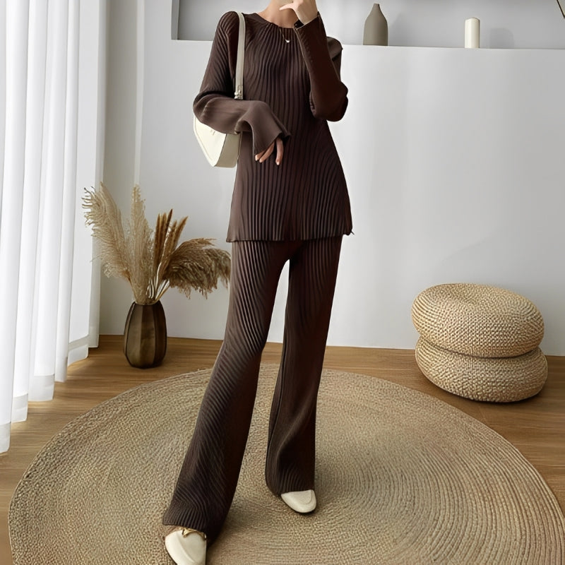 Winona - Conjunto de atuendo tejido holgadamente para mujeres