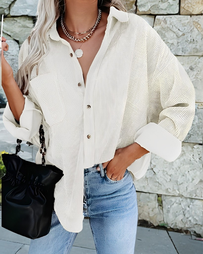 Colene - Cómoda camisa de pana de corte holgado para mujer