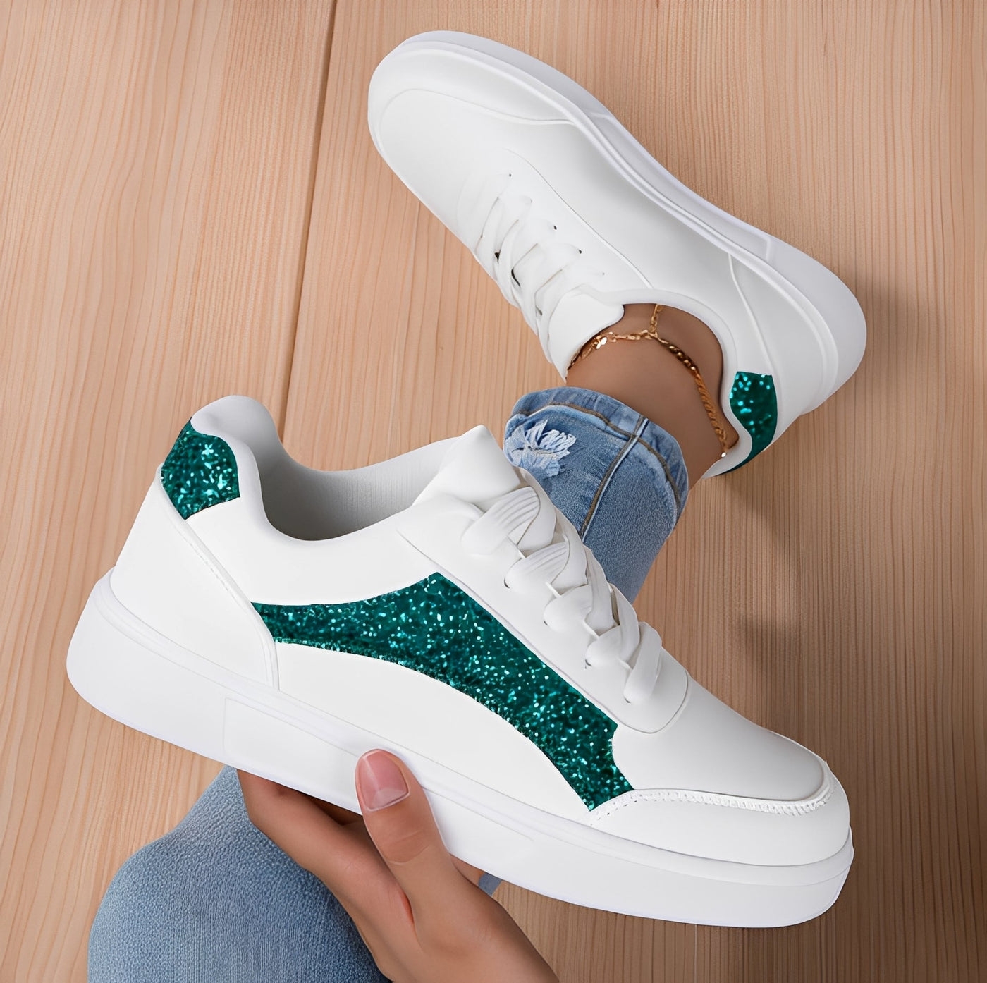 Rexanne - Zapatillas elegantes de cuero PU para mujer