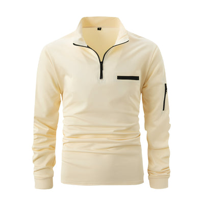 Lucian - Camisa casual con cremallera y bolsillo para hombres