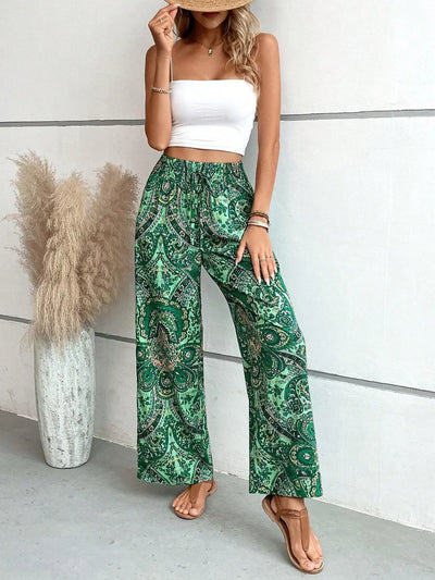 Lauren - Pantalones de pierna ancha con estampado llamativo