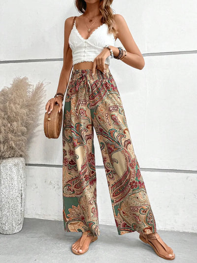 Lauren - Pantalones de pierna ancha con estampado llamativo
