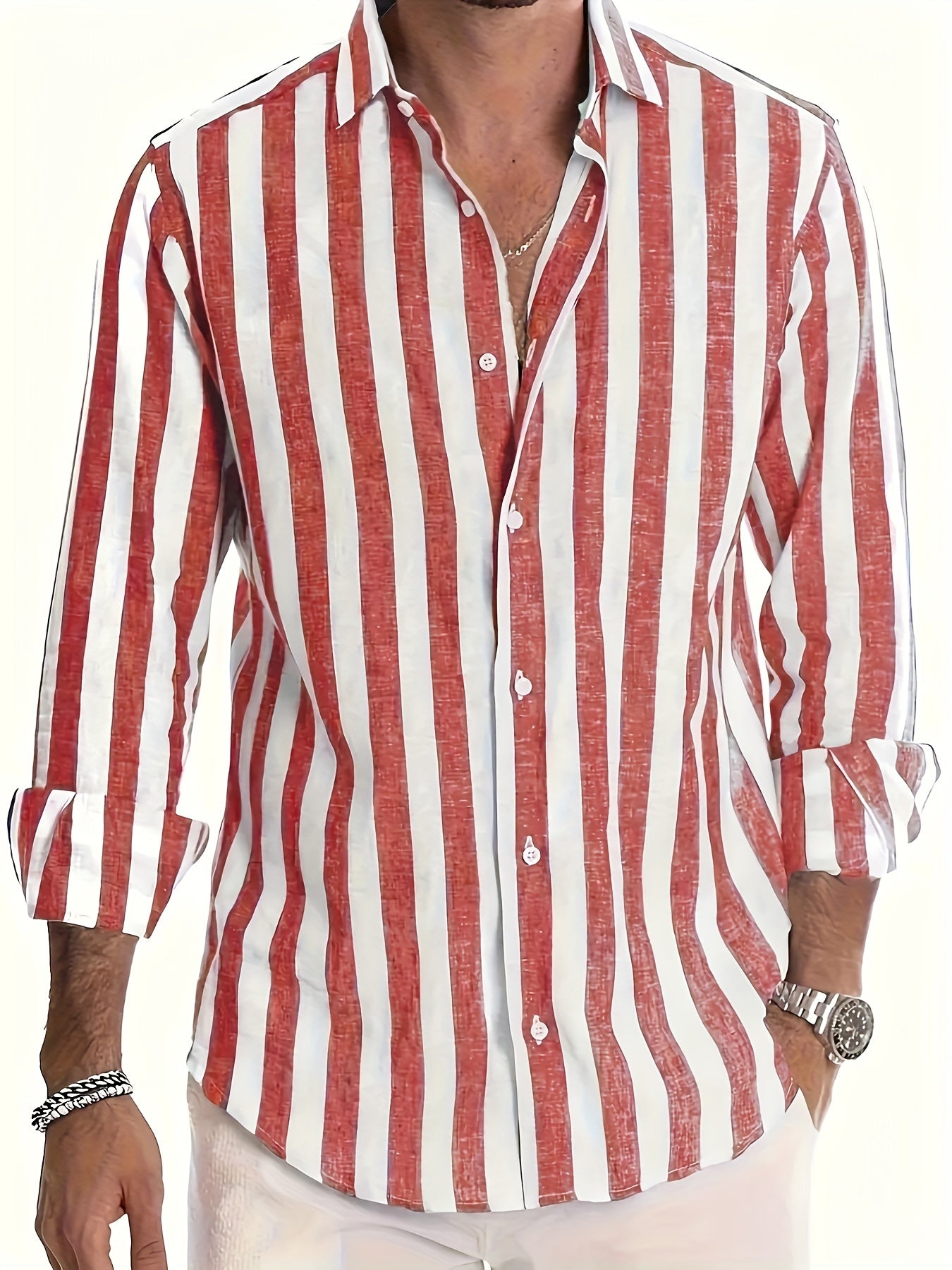 Harold - Camisa de Manga Larga a Rayas Modernas