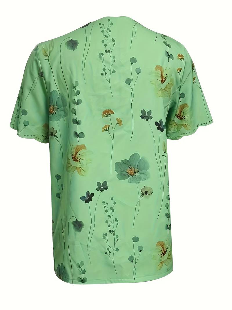 Alyana – Blusa Acampanada con Estampado Floral