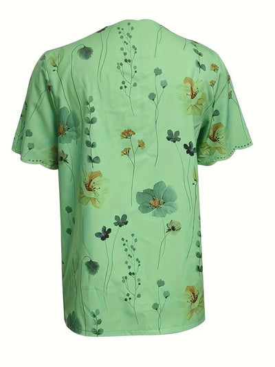 Alyana – Blusa Acampanada con Estampado Floral