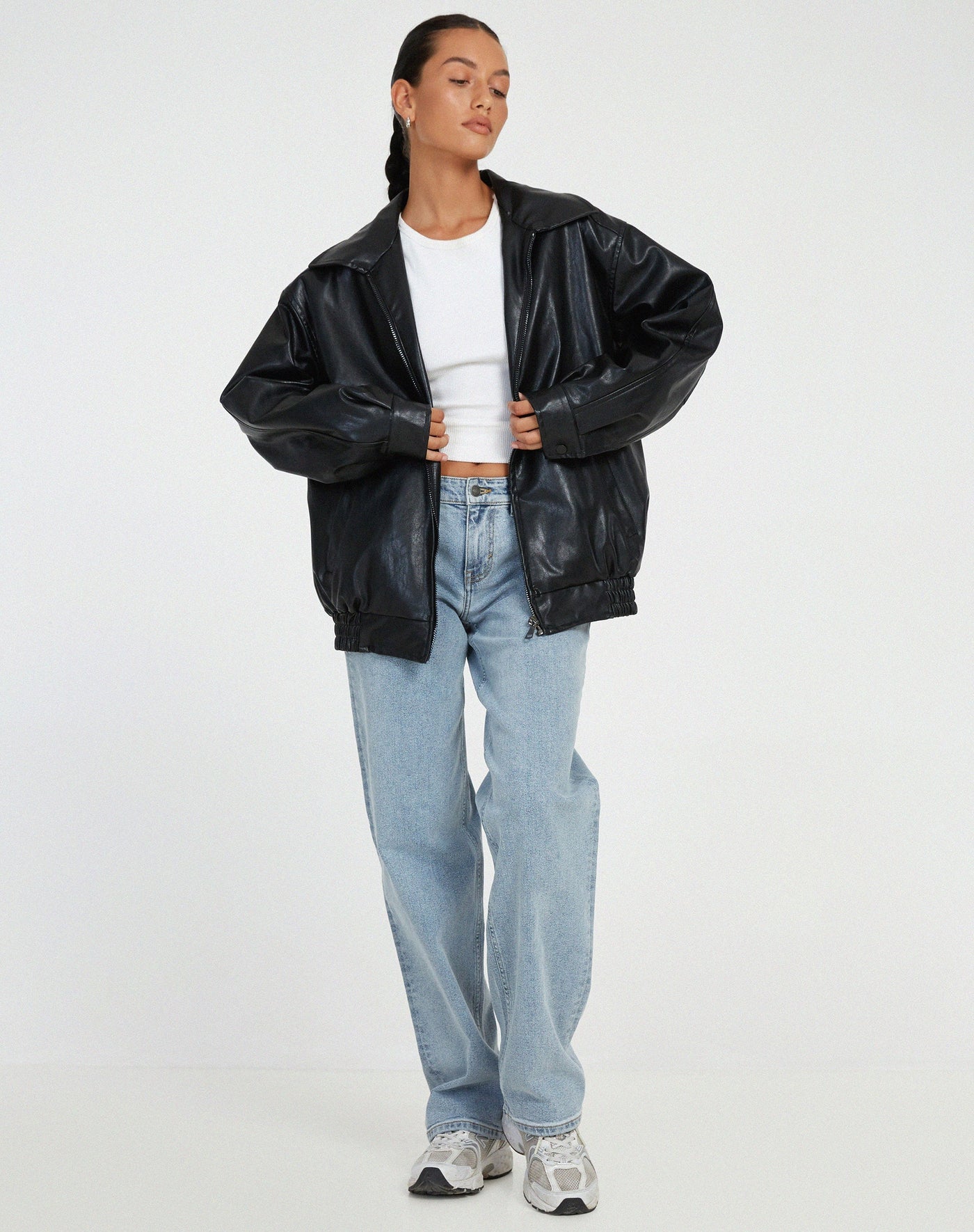 Ariane – Chaqueta de cuero para mujer en estilo oversize