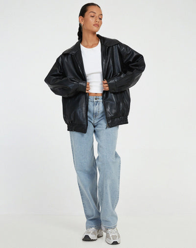 Ariane – Chaqueta de cuero para mujer en estilo oversize