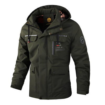 Fredrick - Impermeable, gruesa chaqueta exterior para hombres