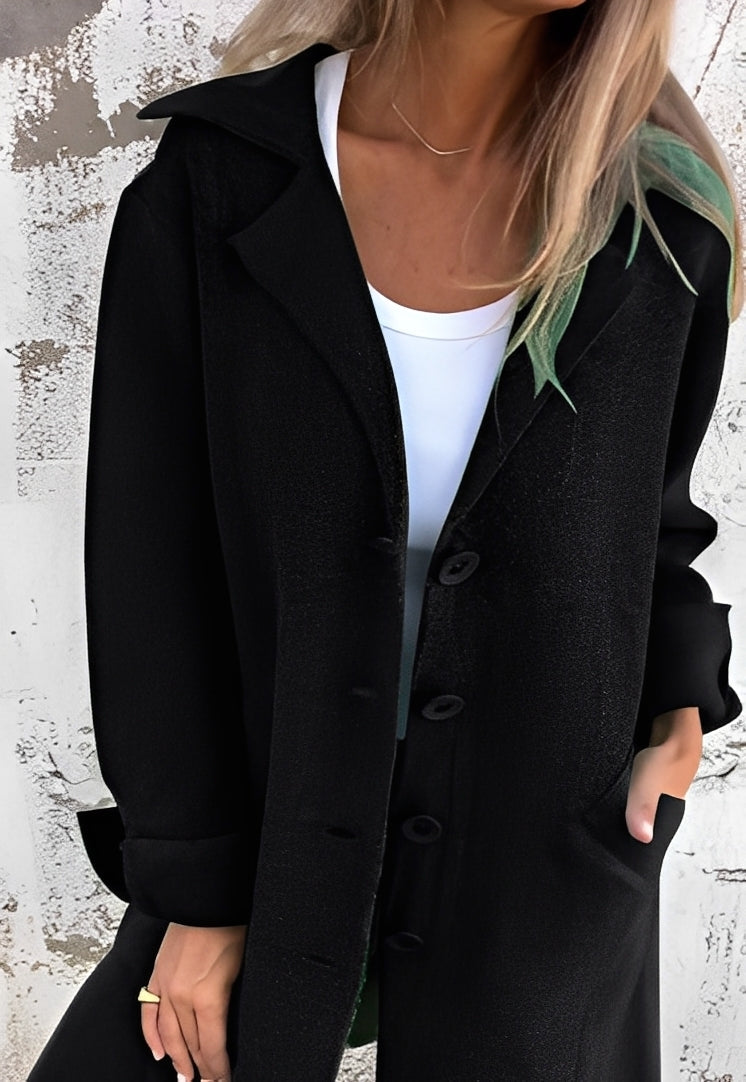 Izabelle - Largo casual abrigo de punto para mujeres
