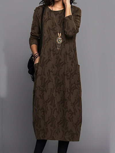 Kadence - Elegante vestido de manga larga con estampado para mujer