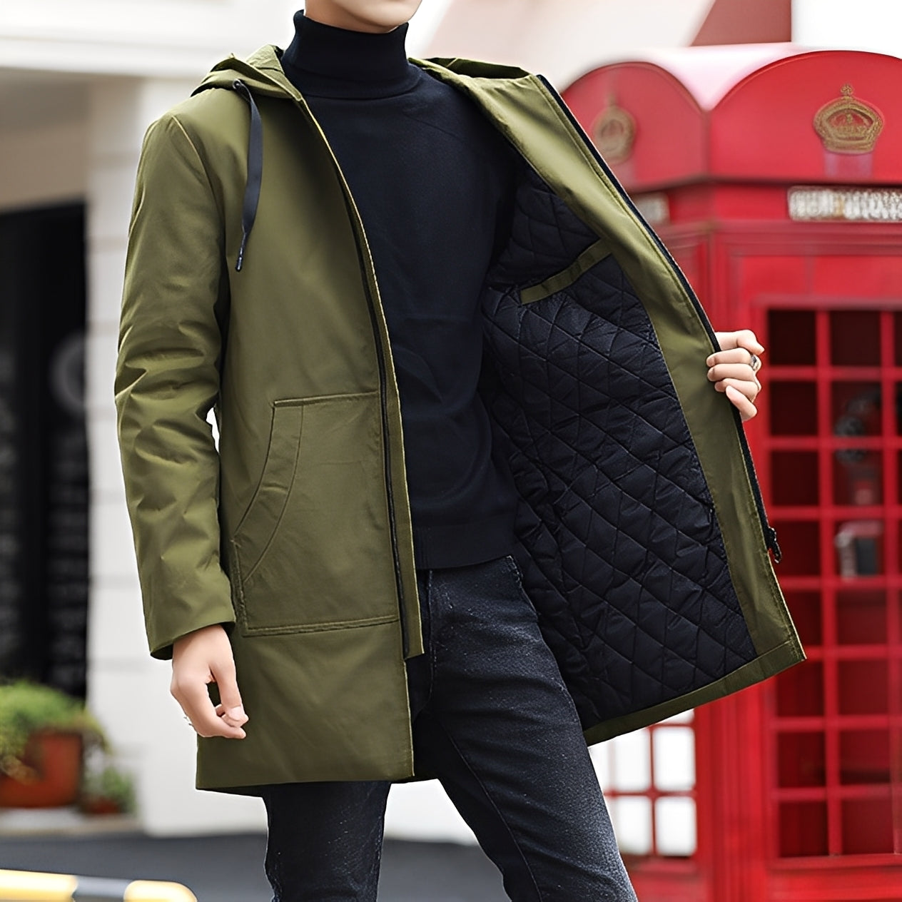 Lucas - Casual, gruesa, impermeable chaqueta con capucha para hombres