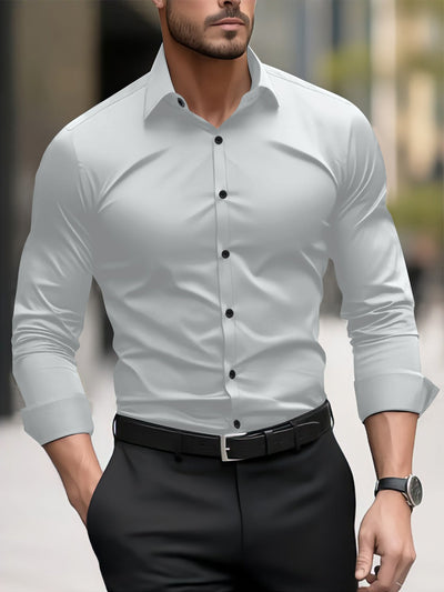Thomas - Camisa de negocios casual con cuello de solapa para hombres