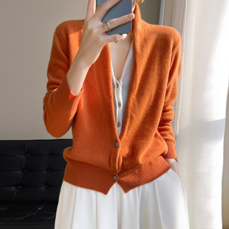 Jayleen - Casual Top de Punto con Botones para Mujer