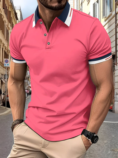 Matthew - Camiseta Polo sencilla con botones para hombres