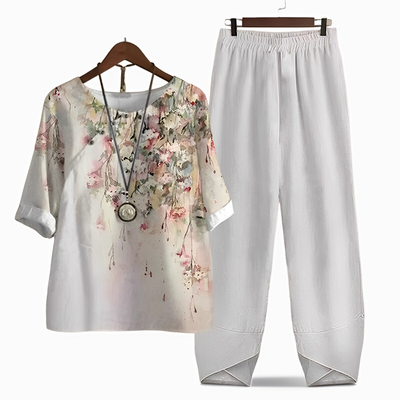 Racheal - Conjunto Floral Casual para Mujeres