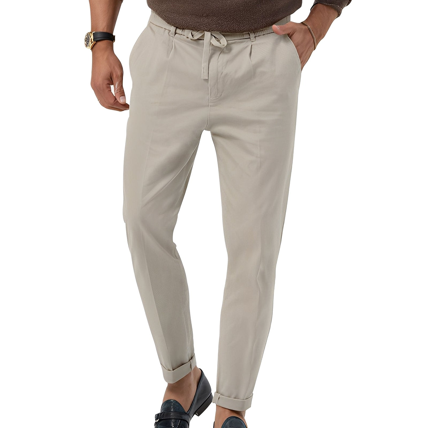 Karson - Pantalón de traje formal recto para hombres