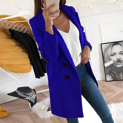Tiffani - Elegante largo abrigo de lana para mujeres