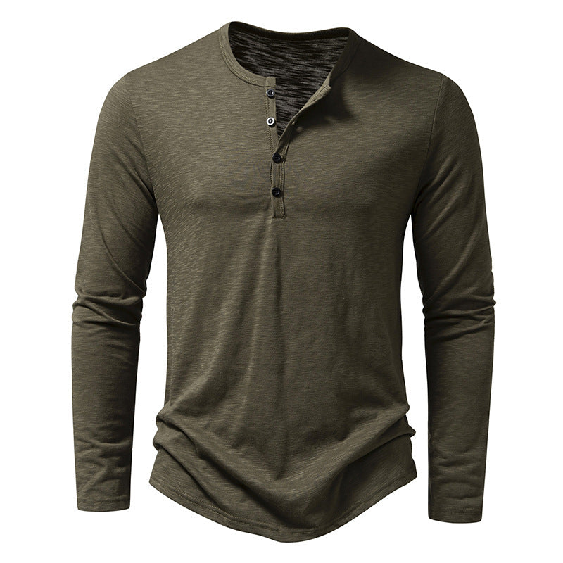 Randall - Camisa casual de manga larga con botones para hombres