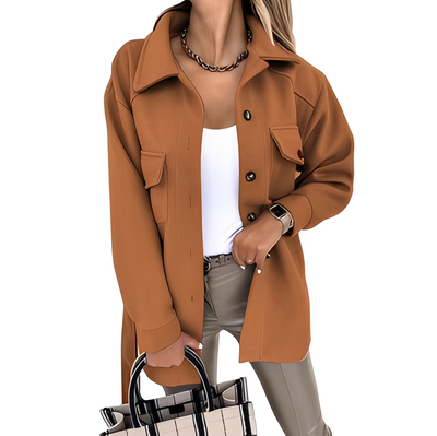 Bethanie - Chaqueta casual con reverso y botones para mujer