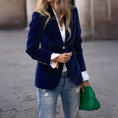 Alise - Elegante blazer de terciopelo de corte estrecho para mujeres