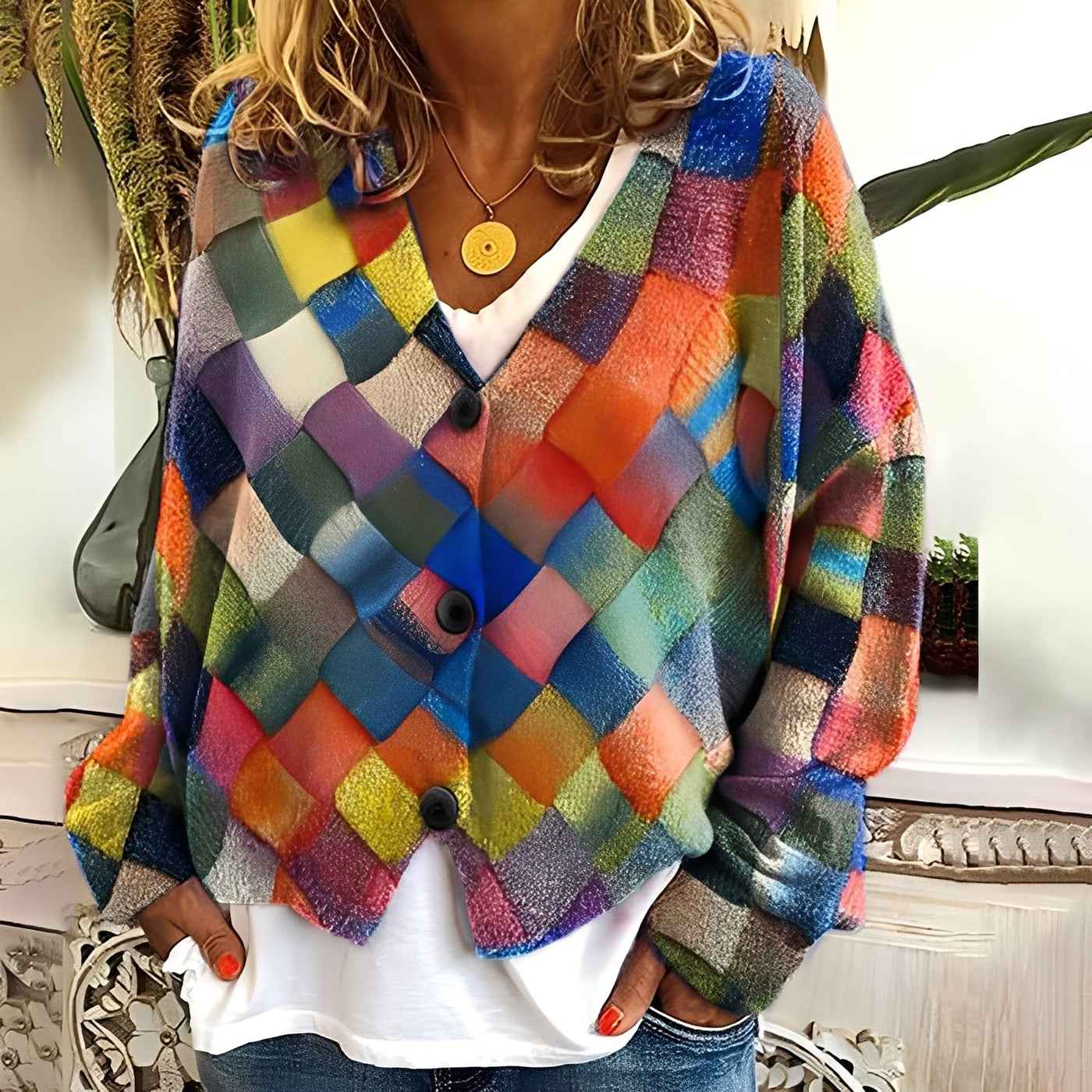 Nydia - Cómodo suéter suave con estampado para mujer