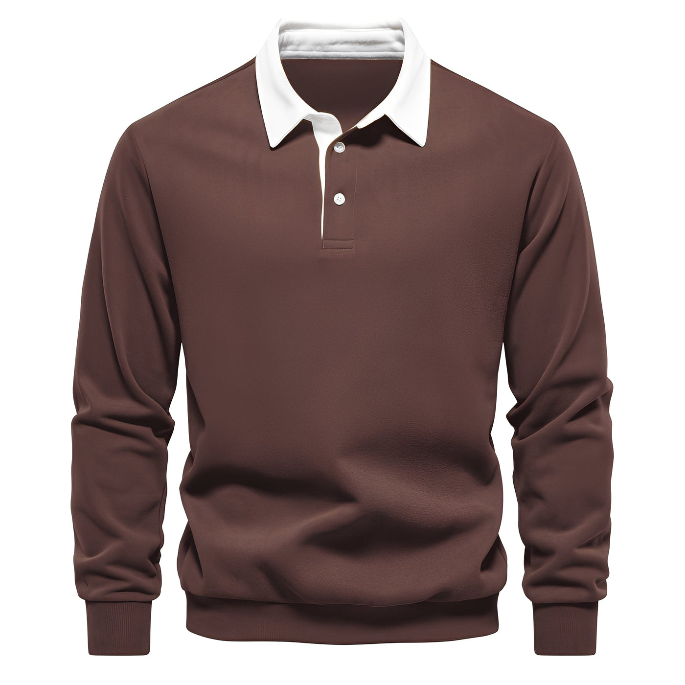 Shelton - Camisa Polo de Manga Larga Casual para Hombres