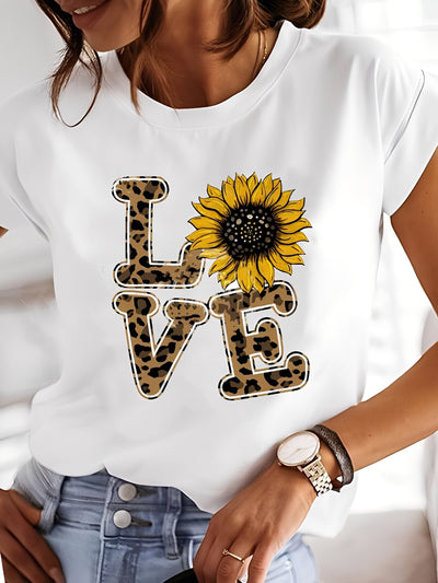 Annalise - Camisa casual de manga corta impresa para mujer