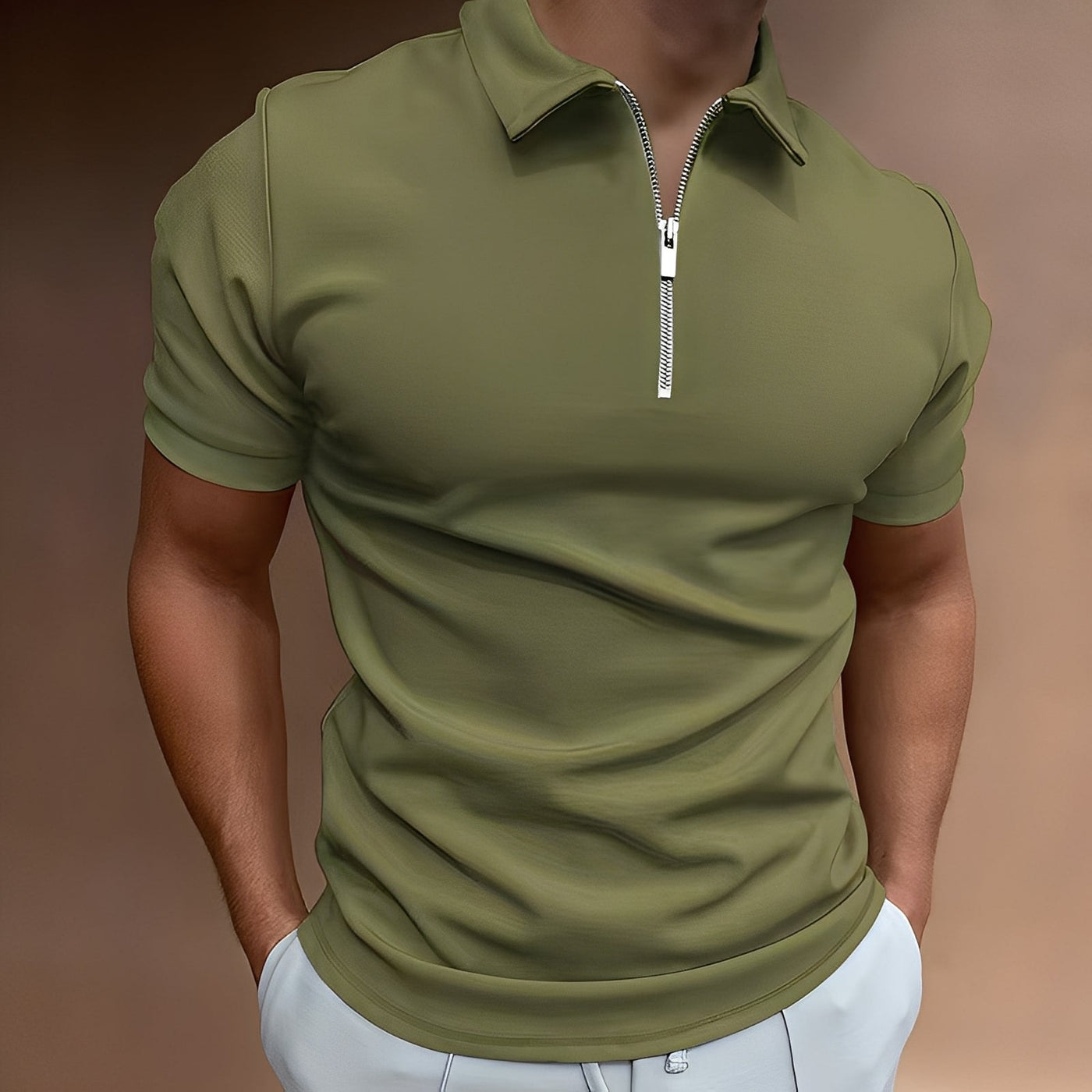 Hubert - Estiloso Polo con Cremallera para Hombres