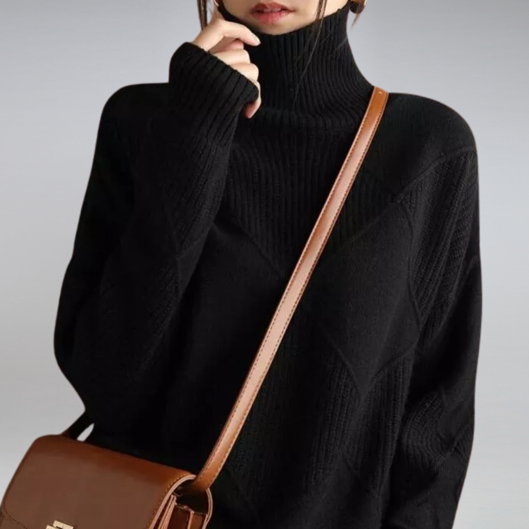 Camille – Jersey de cuello alto de cachemira para mujeres
