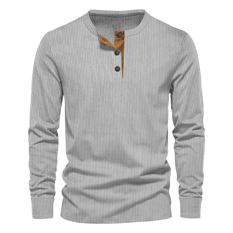 Dwaine - Camisa Casual de Manga Larga de Pana para Hombres