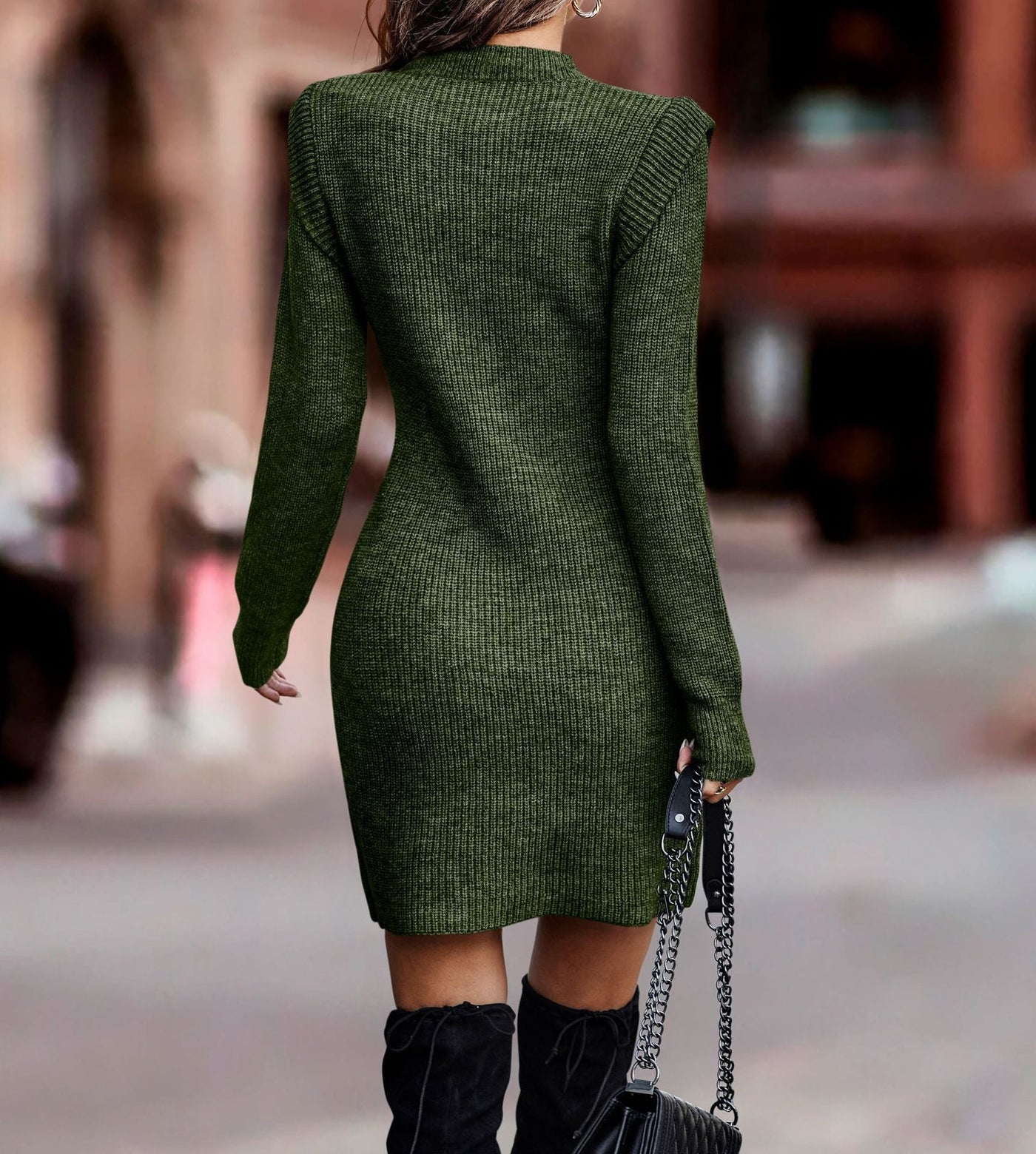 Rosannah - Elegante vestido de punto de manga larga para mujer
