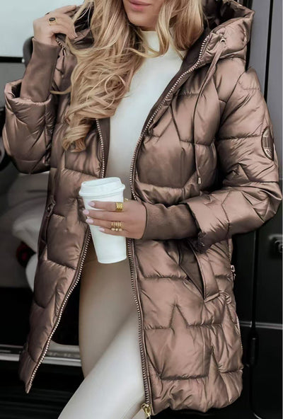 Georgetta - Elegante chaqueta de plumas con capucha para mujeres